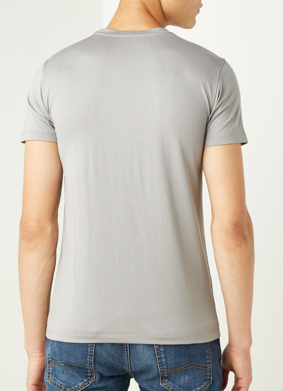 Armani T-shirt in zijdeblend - achterkant grijs
