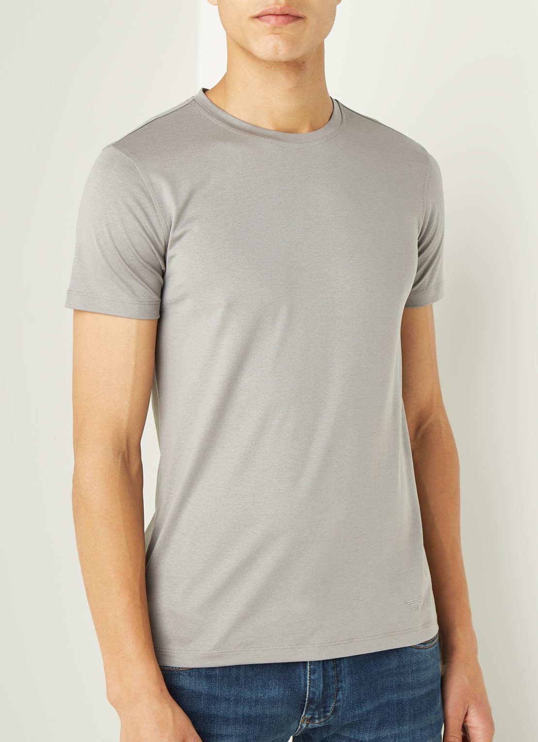 Armani T-shirt in zijdeblend - detail 2 grijs