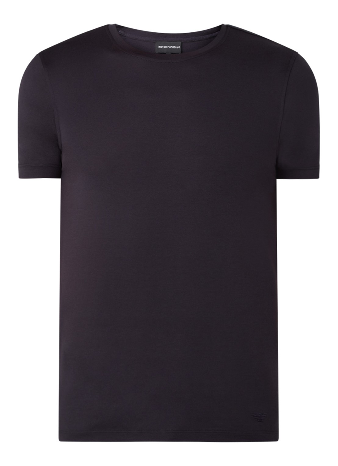 Armani T-shirt in zijdeblend - voorkant 2 donkerblauw