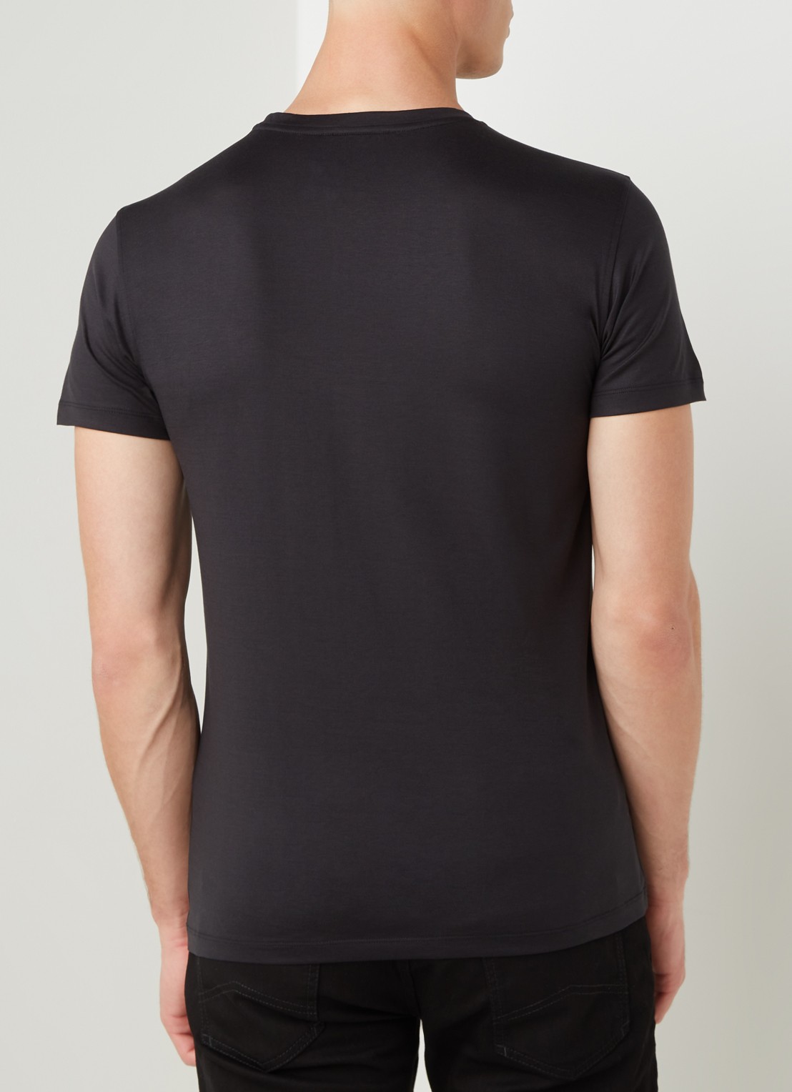 Armani T-shirt in zijdeblend - achterkant 4 zwart
