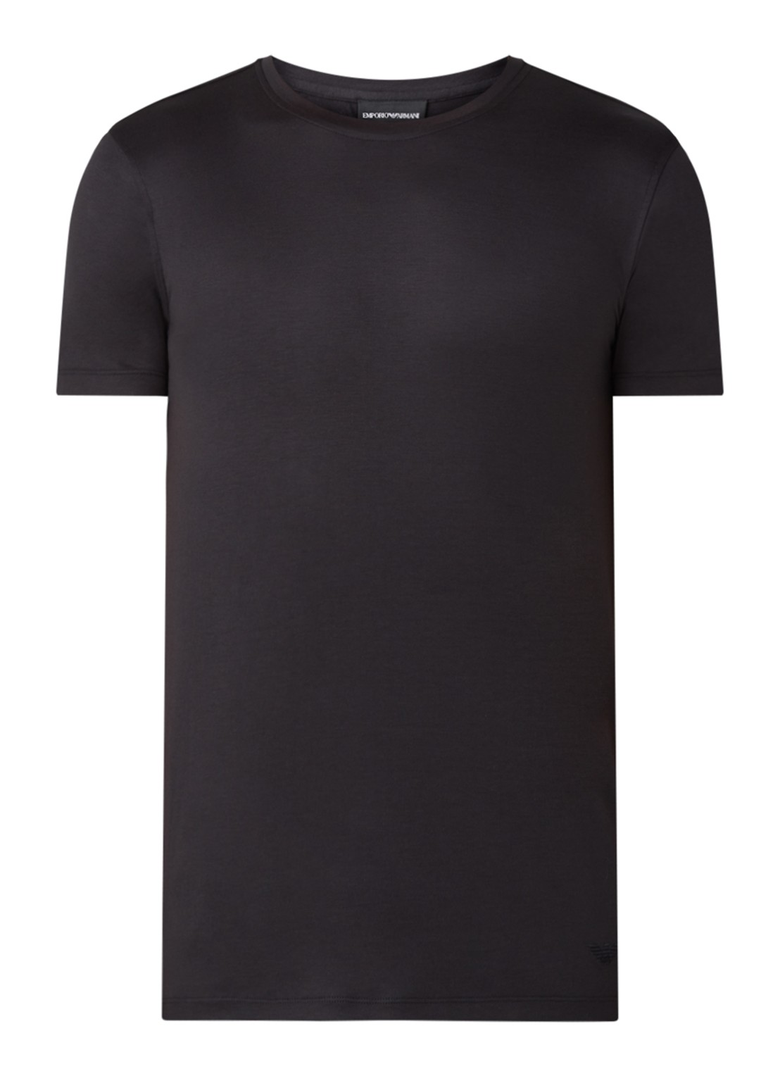 Armani T-shirt in zijdeblend - voorkant 2 zwart