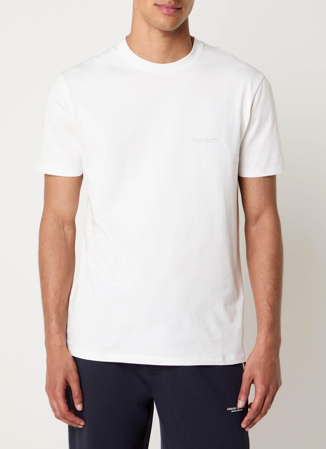 Armani T-shirt met 3D logo - detail 3 gebroken wit