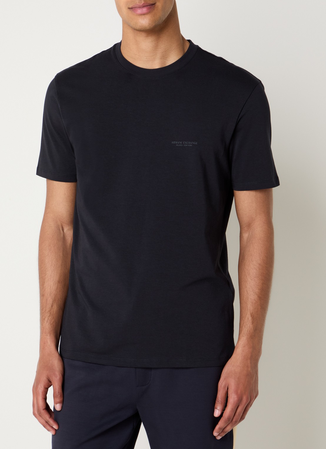 Armani T-shirt met 3D logo - detail 3 donkerblauw