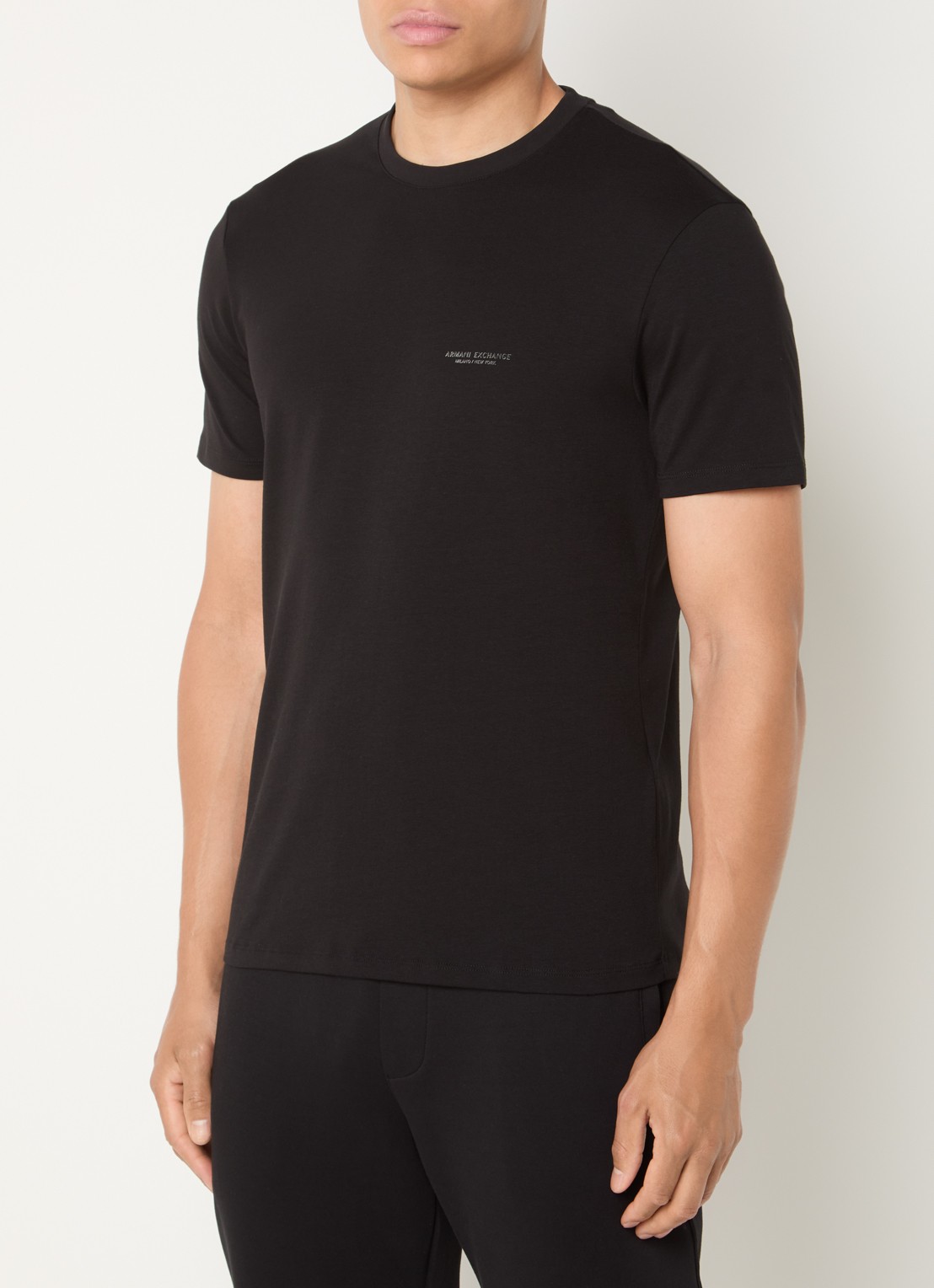Armani T-shirt met 3D logo - detail 4 black-uc001