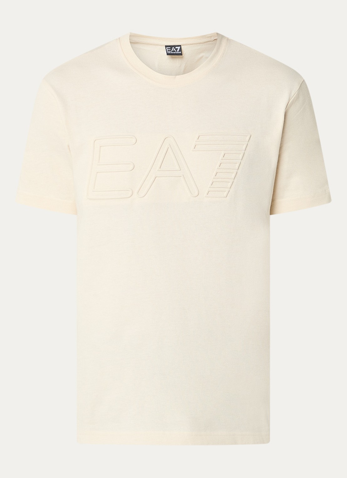 Armani T-shirt met 3D logoprint - voorkant creme
