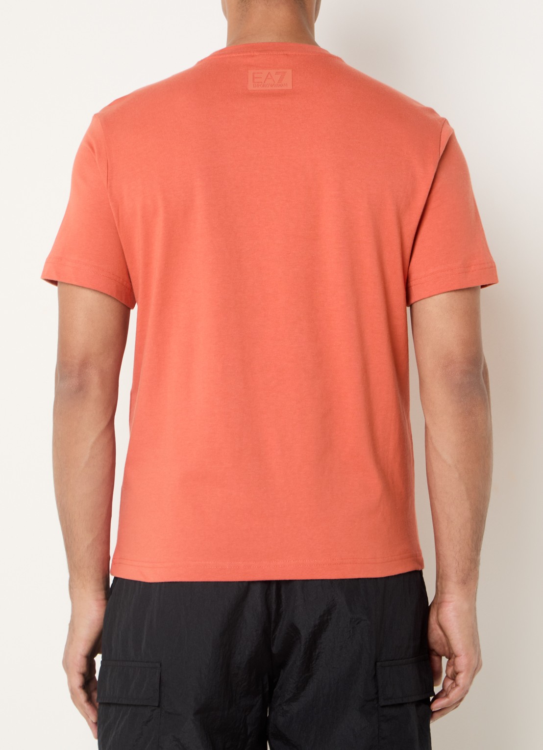 Armani T-shirt met 3D logoprint - achterkant 3 oranjerood