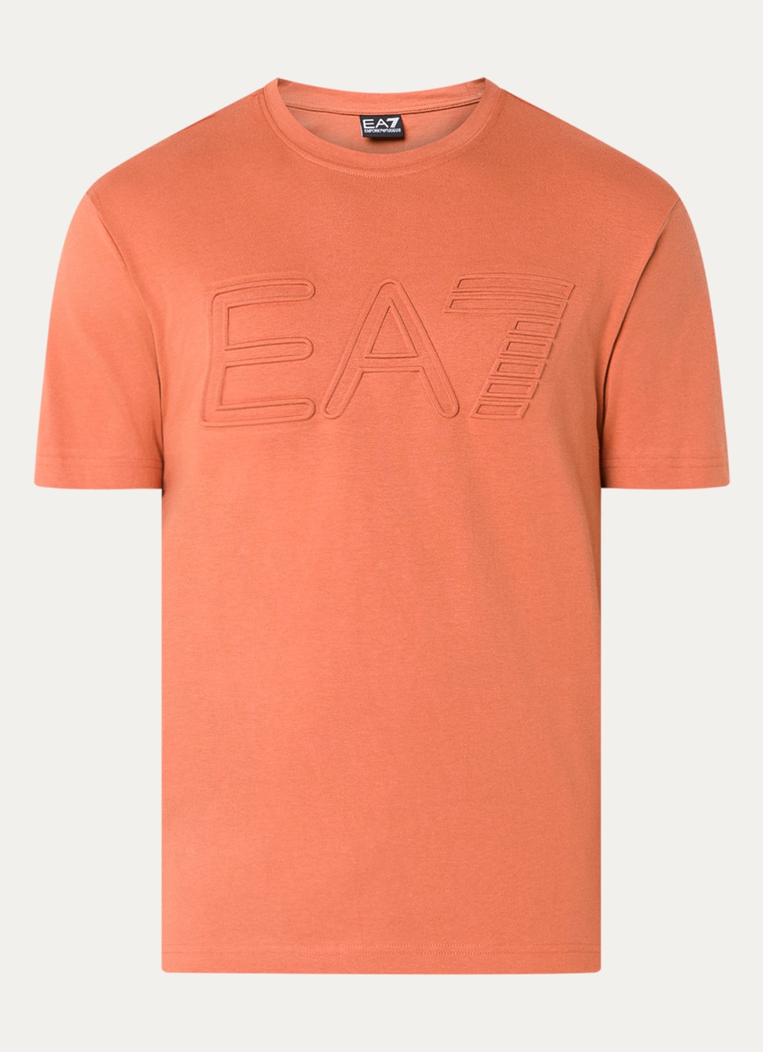 Armani T-shirt met 3D logoprint - voorkant oranjerood