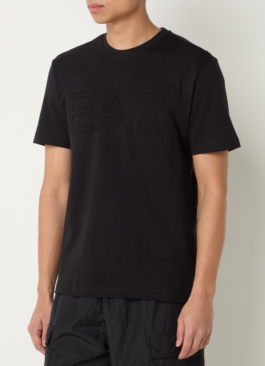 Armani T-shirt met 3D logoprint - detail zwart