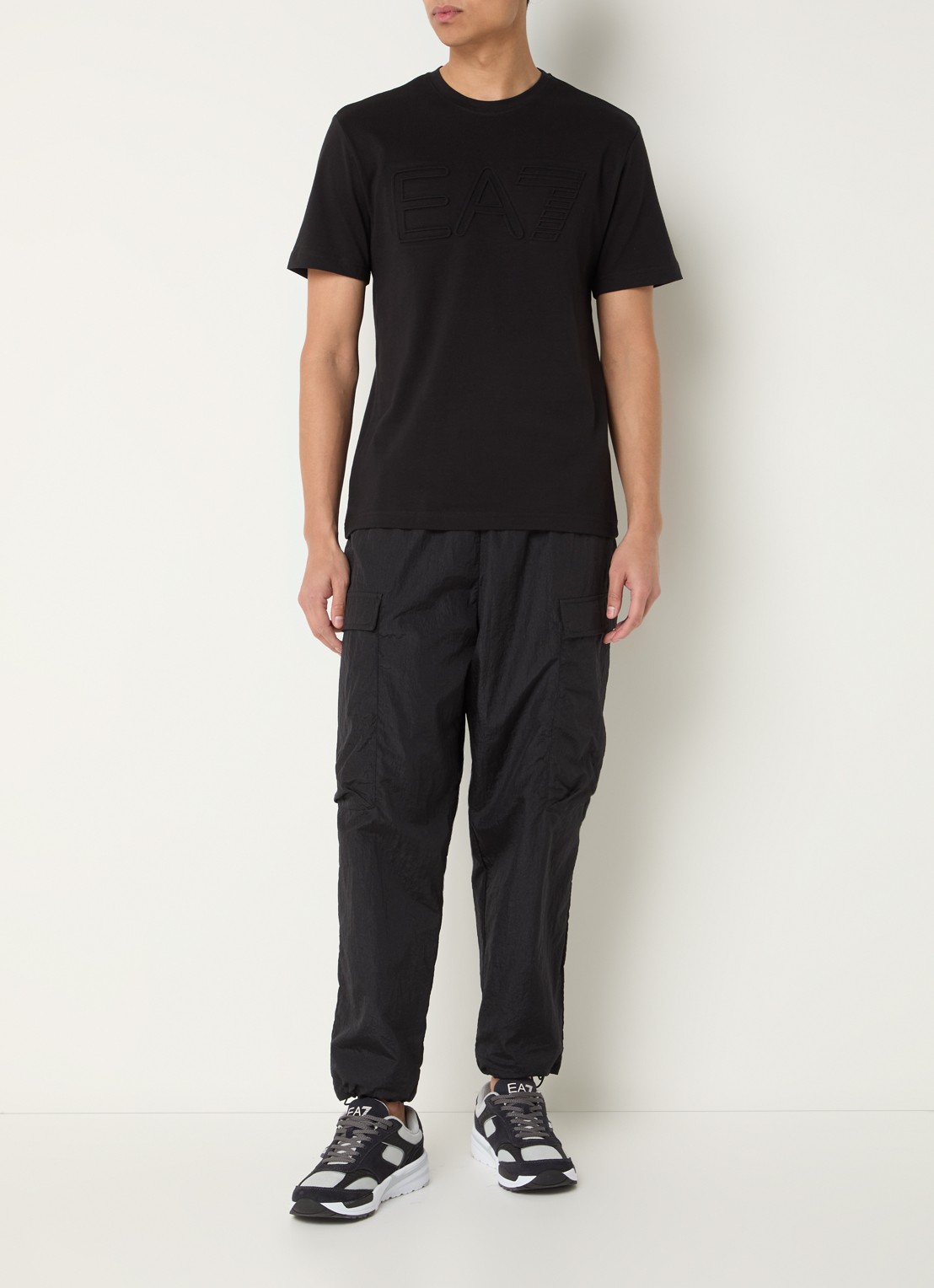 Armani T-shirt met 3D logoprint - voorkant 4 zwart