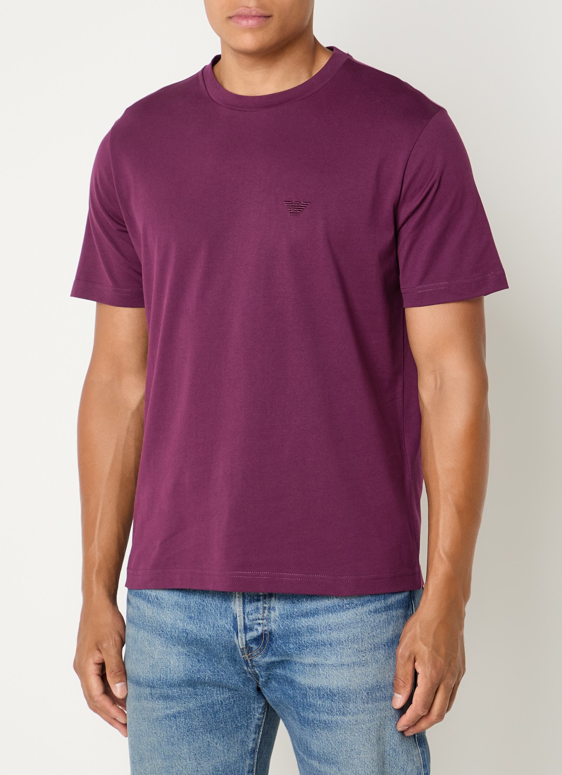 Armani T-shirt met borduring - achterkant 2 aubergine