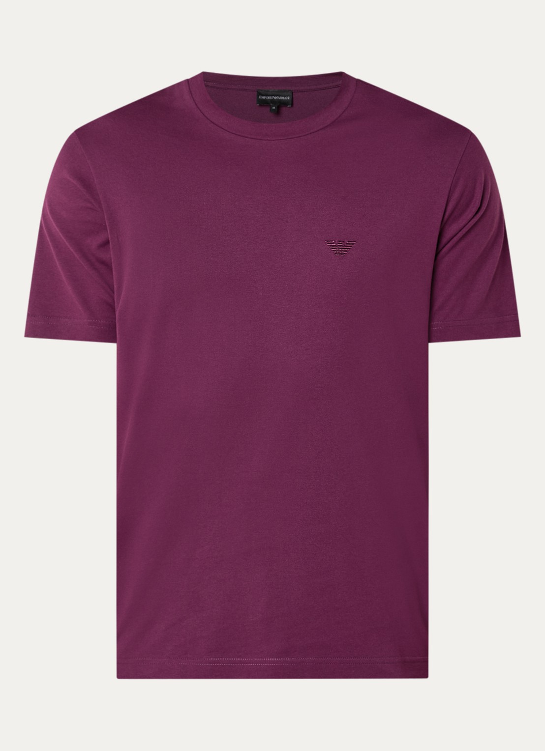 Armani T-shirt met borduring - voorkant 3 aubergine