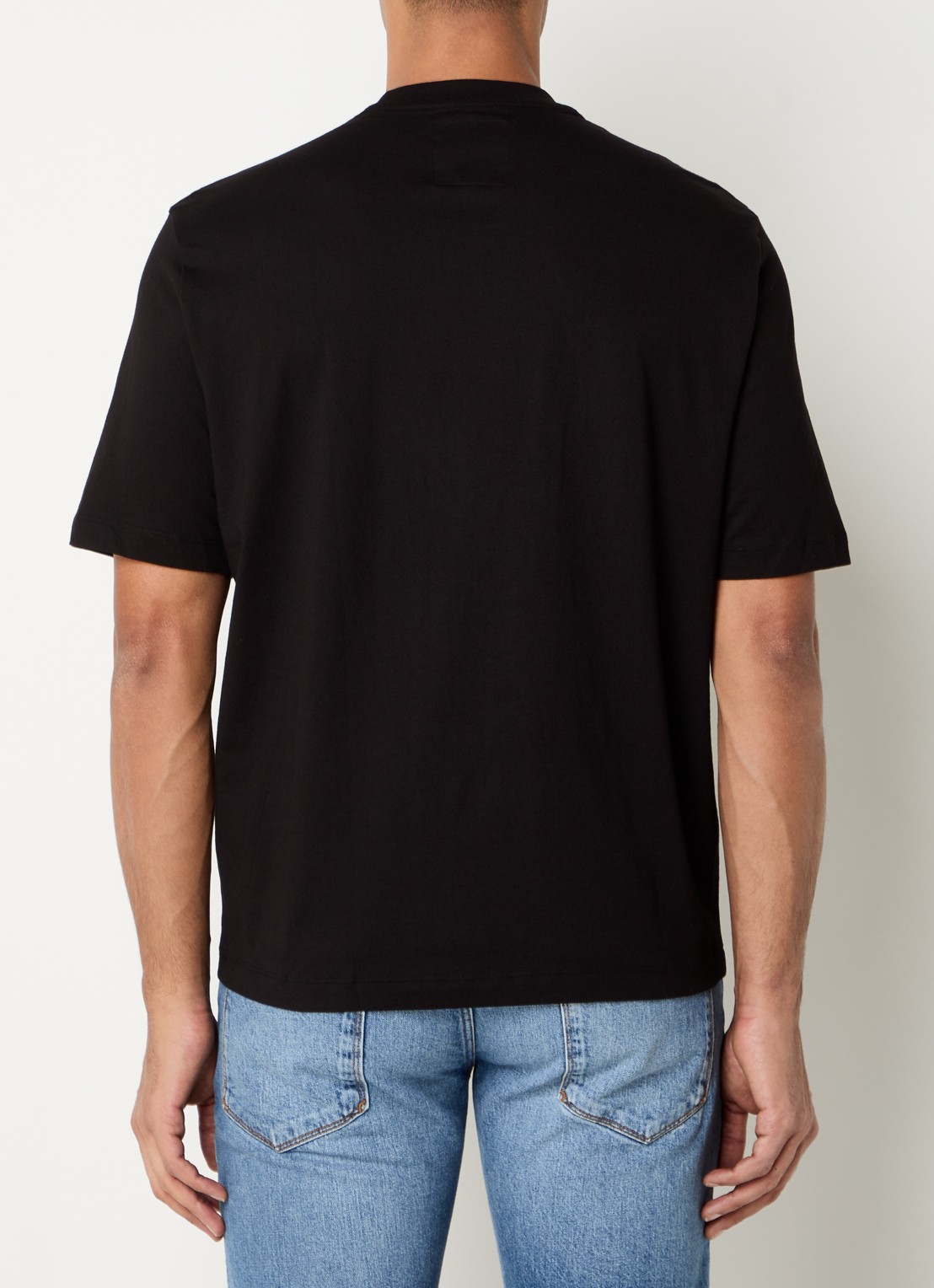 Armani T-shirt met borstzak en logoborduring - achterkant 2 zwart