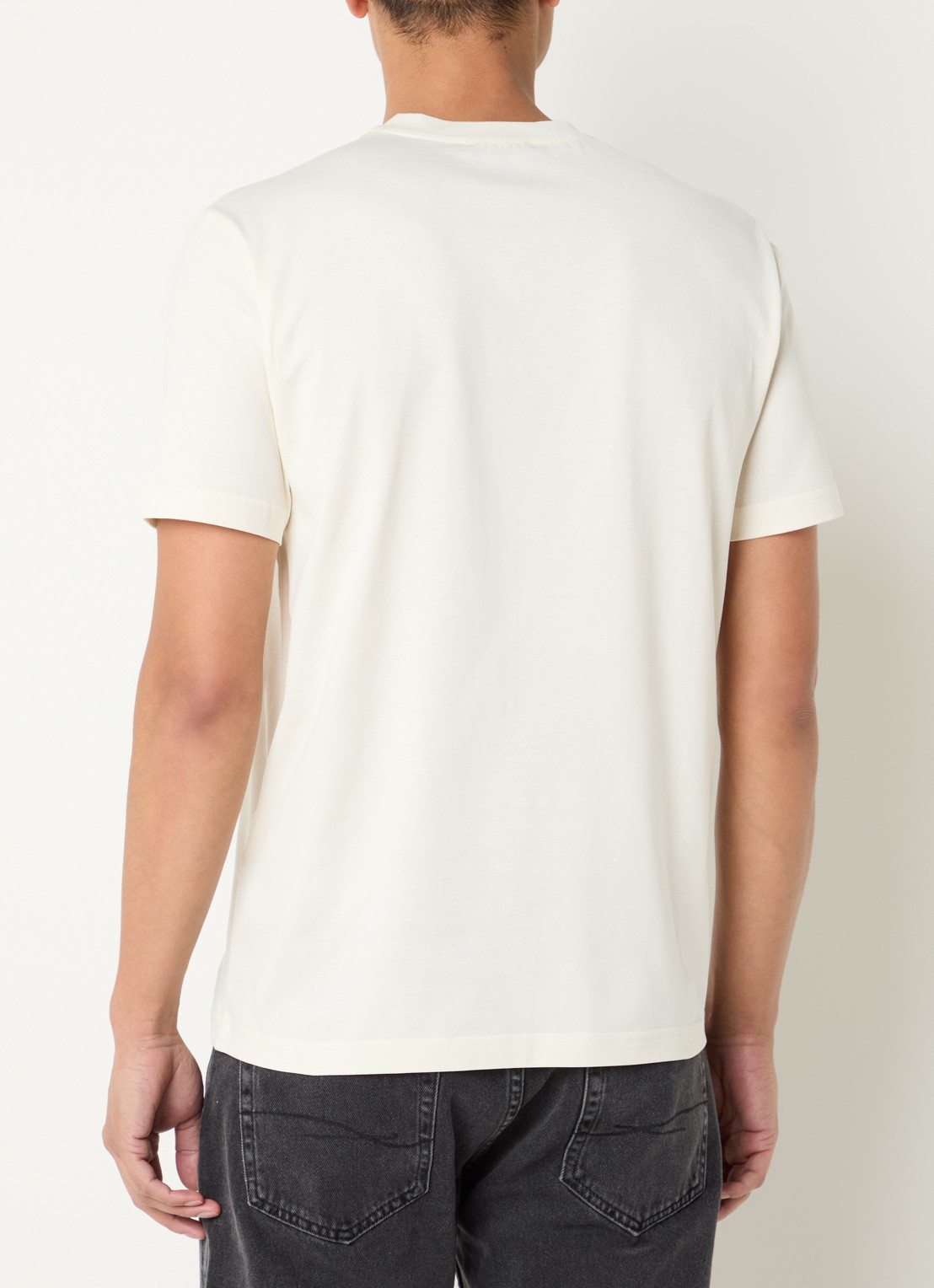 Armani T-shirt met flock logoprint - achterkant 2 gebroken wit