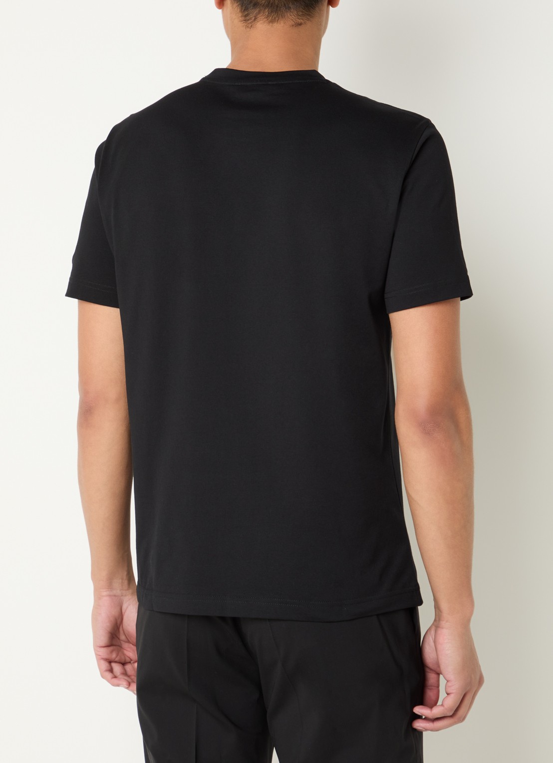Armani T-shirt met flock logoprint - achterkant zwart