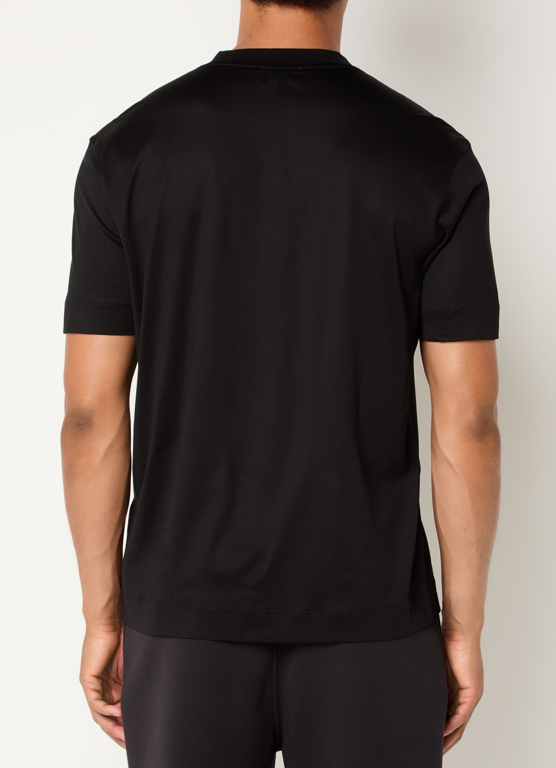 Armani T-shirt met flock logoprint - achterkant 2 zwart
