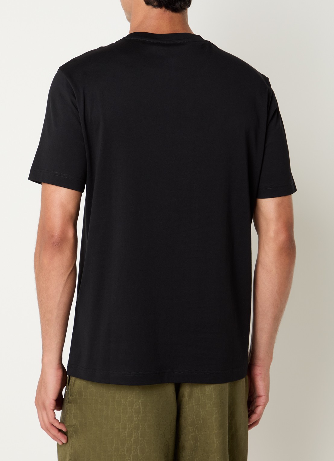 Armani T-shirt met flock logoprint - achterkant zwart