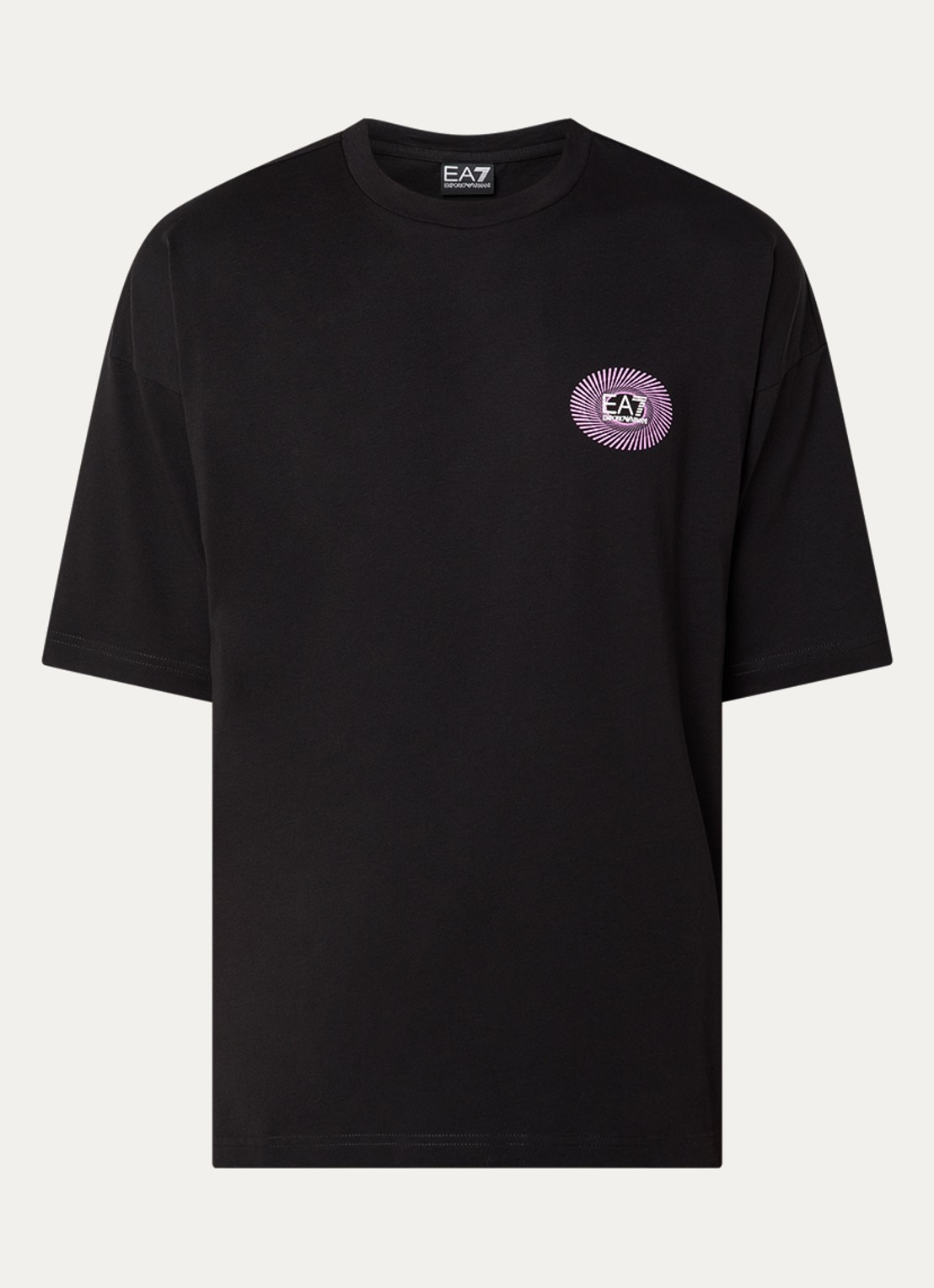 Armani T-shirt met front- en backprint - voorkant 2 zwart