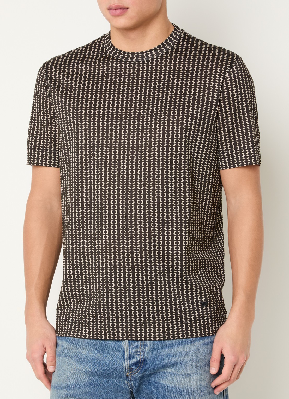 Armani T-shirt met grafische print - detail zwart