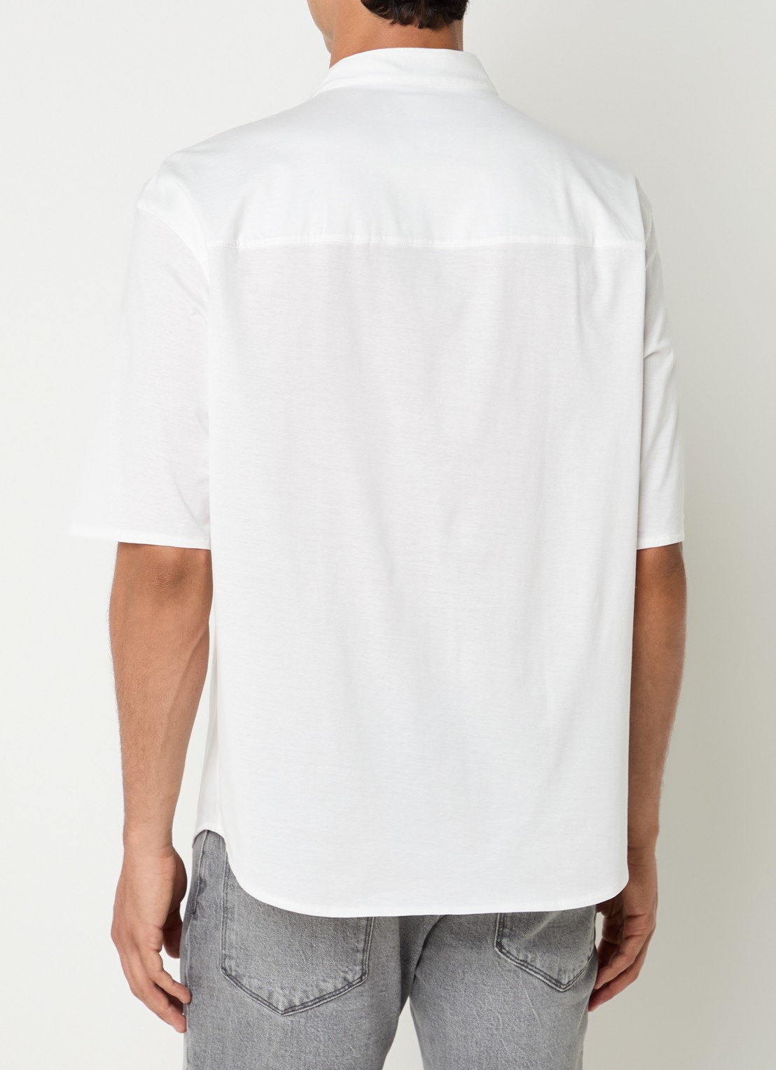 Armani T-shirt met knoopsluiting - achterkant wit