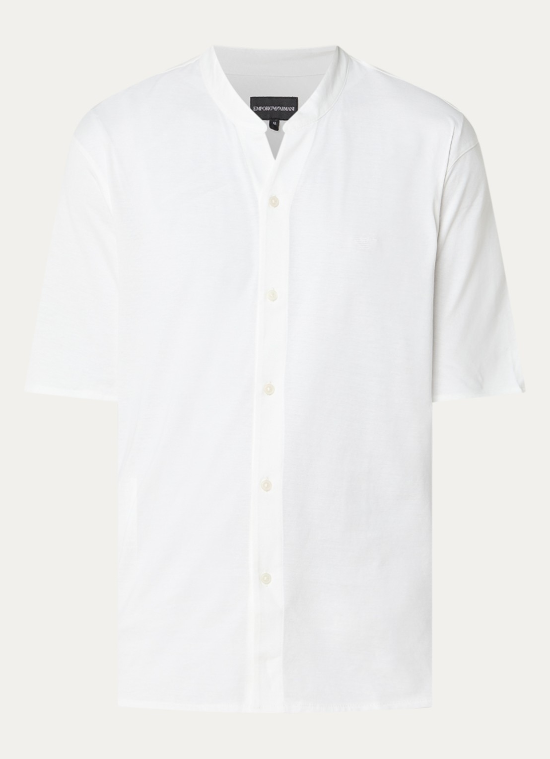 Armani T-shirt met knoopsluiting - voorkant 2 wit