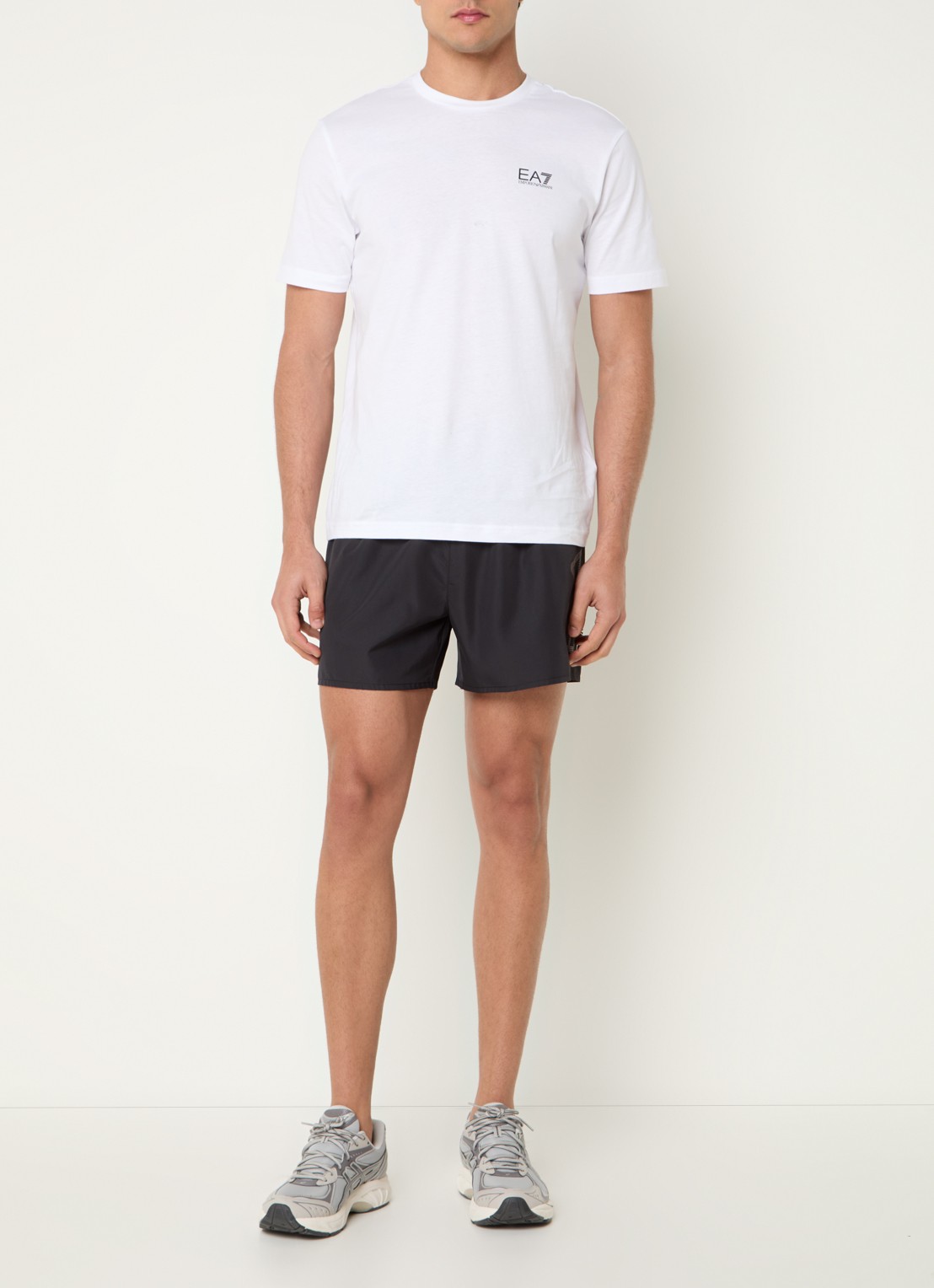 Armani T-shirt met logo- en backprint - voorkant 4 wit