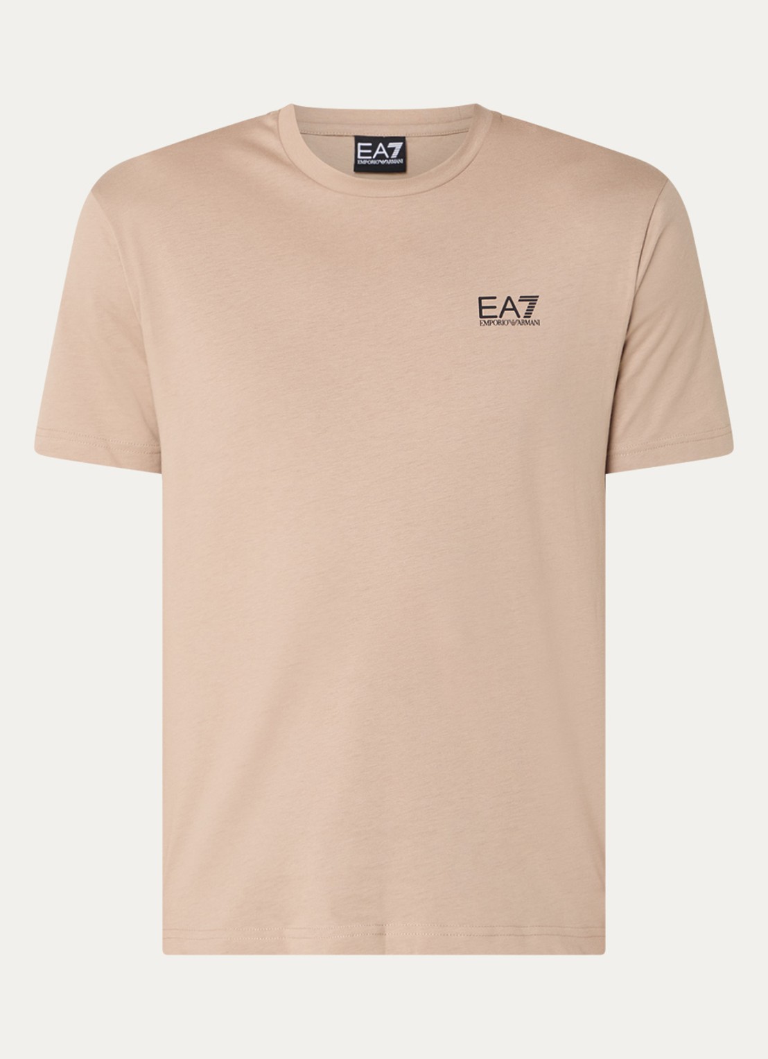 Armani T-shirt met logo- en backprint - voorkant 2 camel