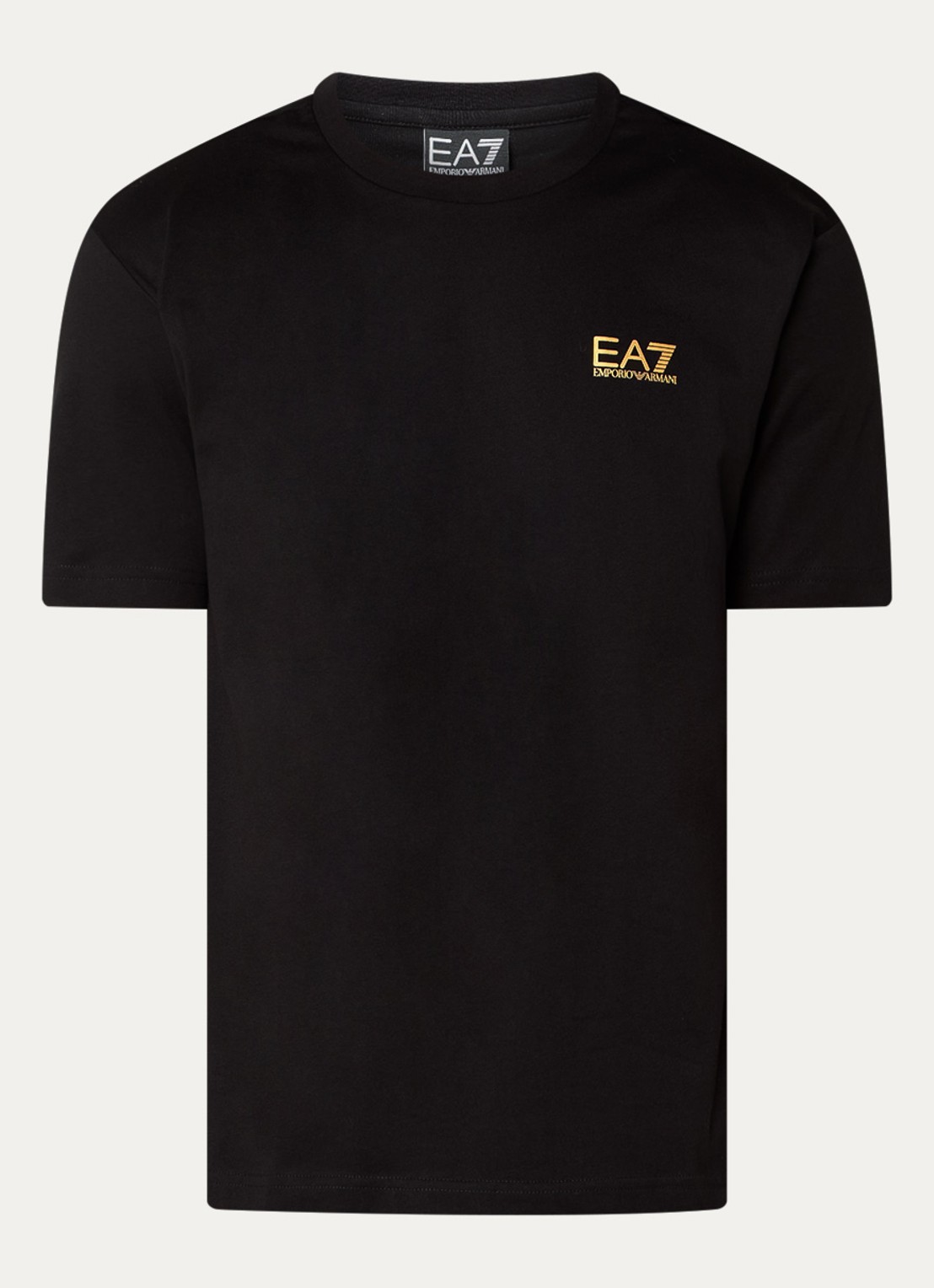 Armani T-shirt met logo- en backprint - voorkant 3 zwart