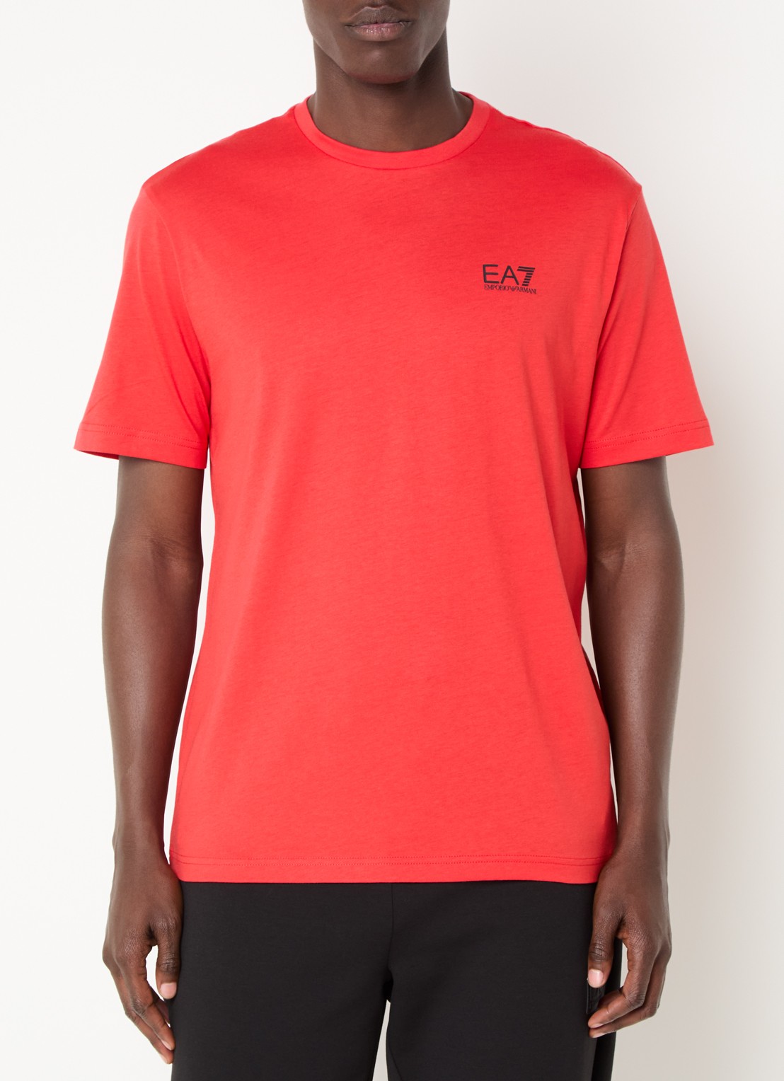 Armani T-shirt met logo- en backprint - detail 4 rood