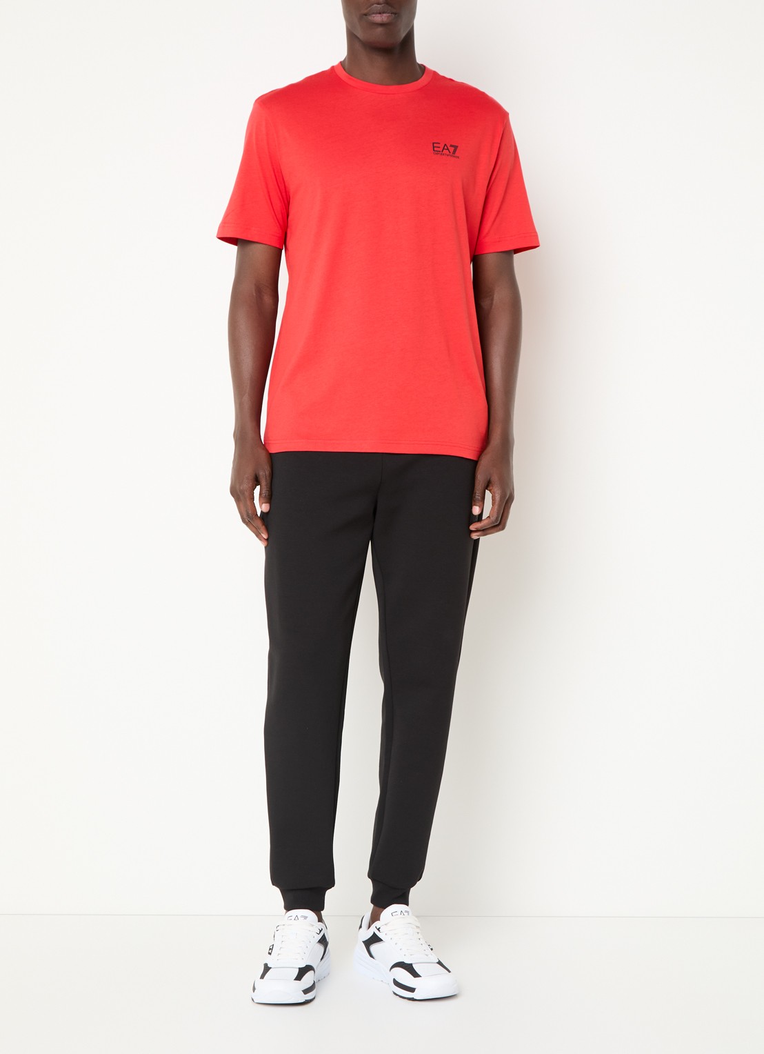 Armani T-shirt met logo- en backprint - voorkant 3 rood