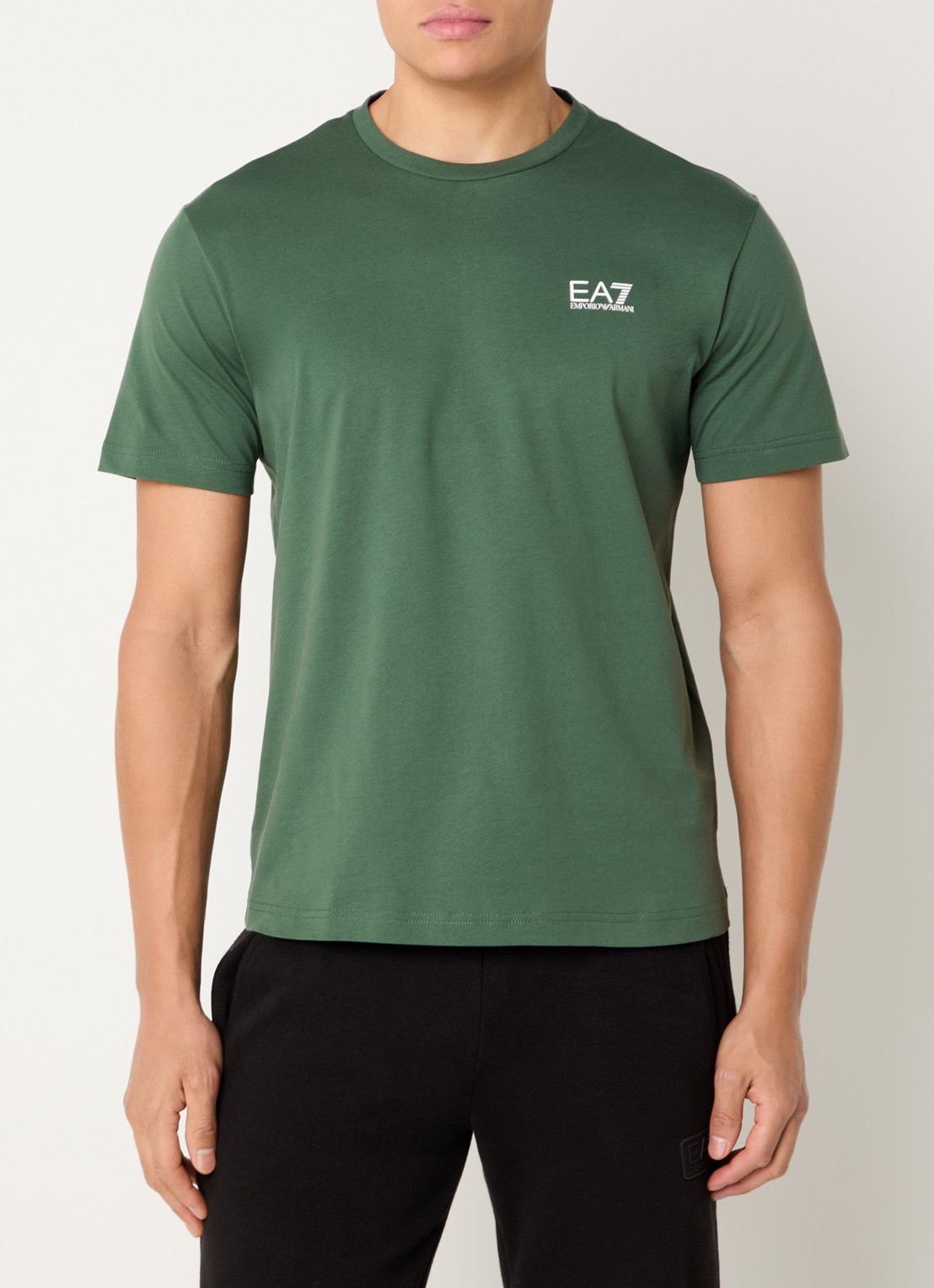 Armani T-shirt met logo- en backprint - achterkant groen