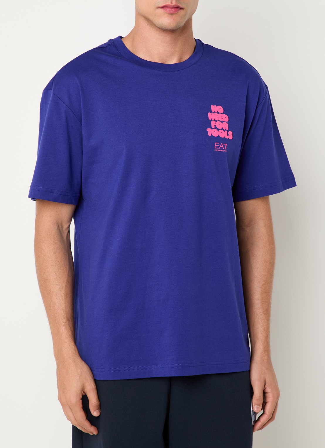 Armani T-shirt met logo- en backprint - achterkant 4 paars
