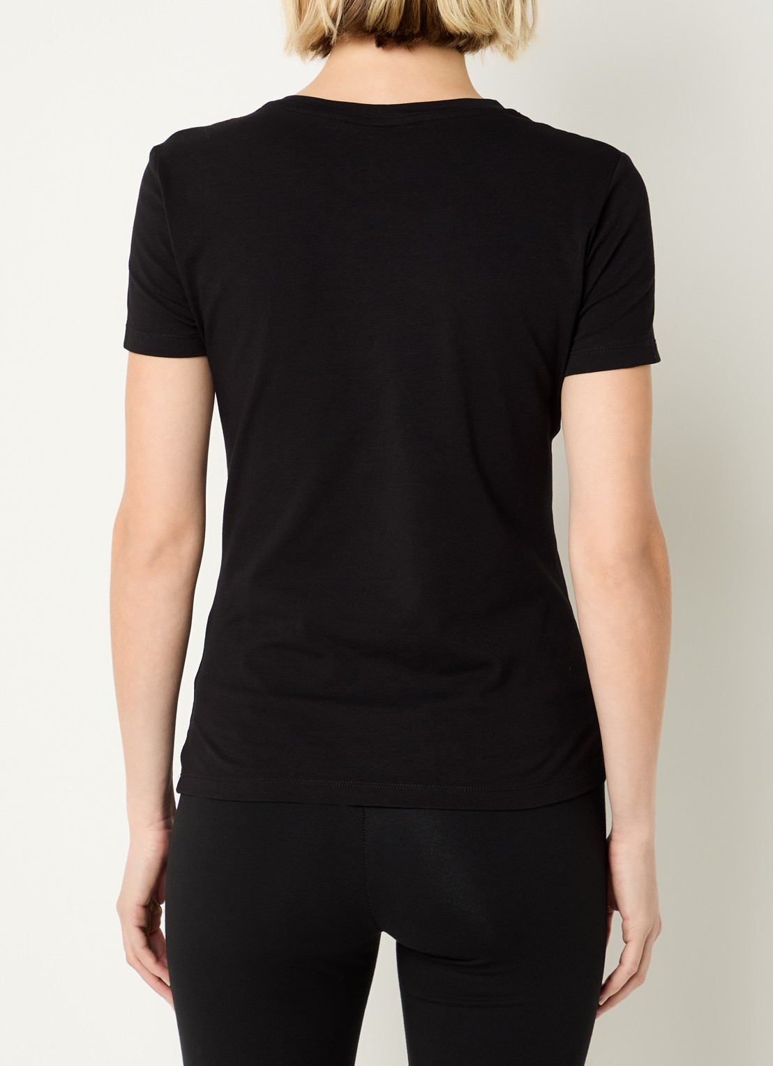 Armani T-shirt met logo en lurex - achterkant 3 zwart