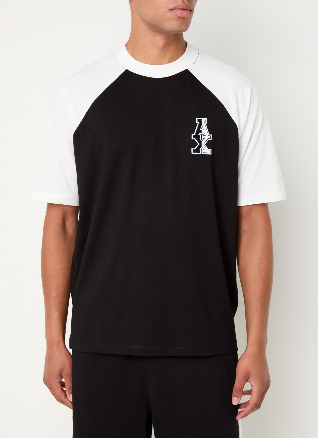 Armani T-shirt met logo en stretch - detail 4 zwart