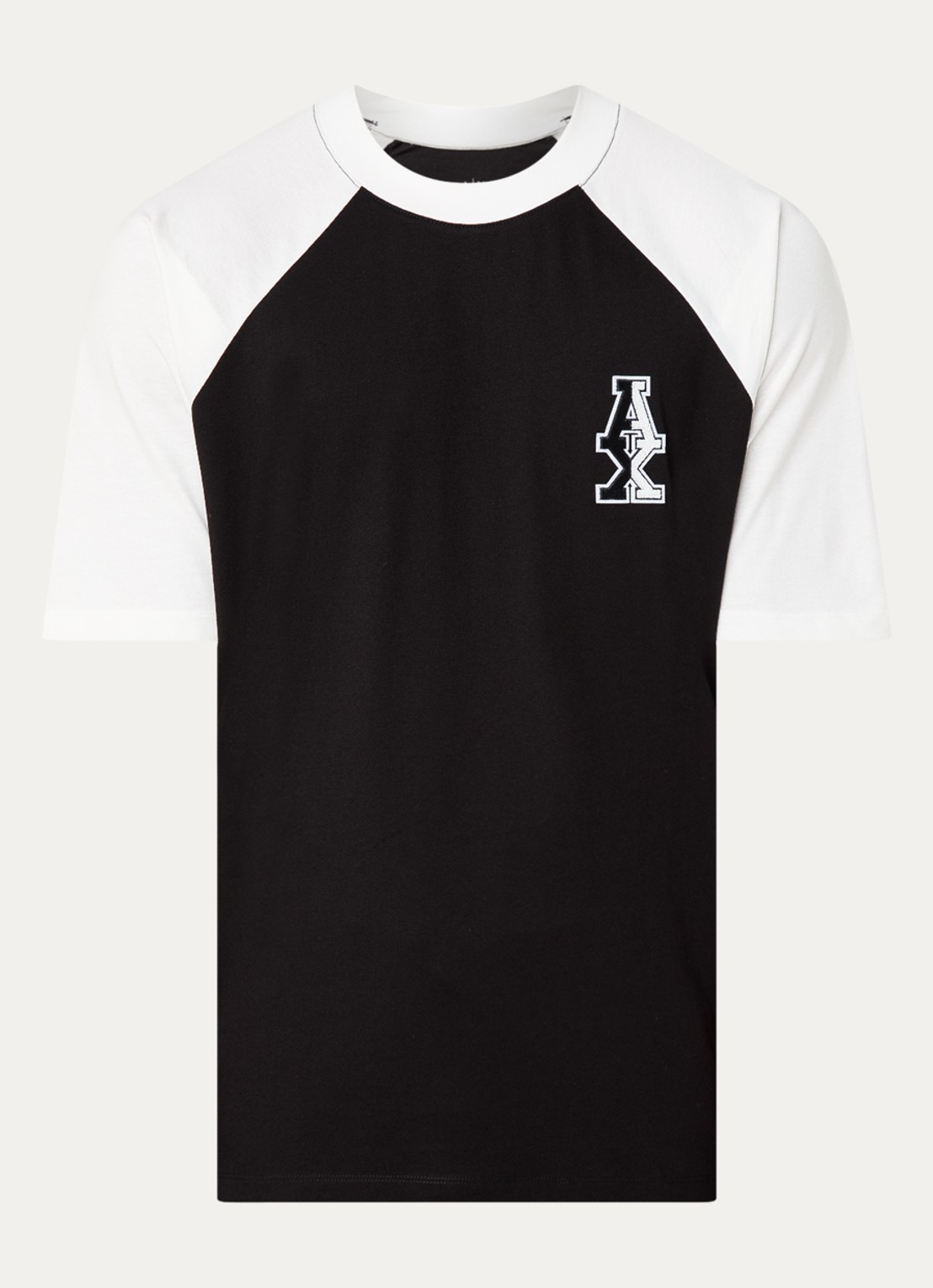 Armani T-shirt met logo en stretch - voorkant 2 zwart
