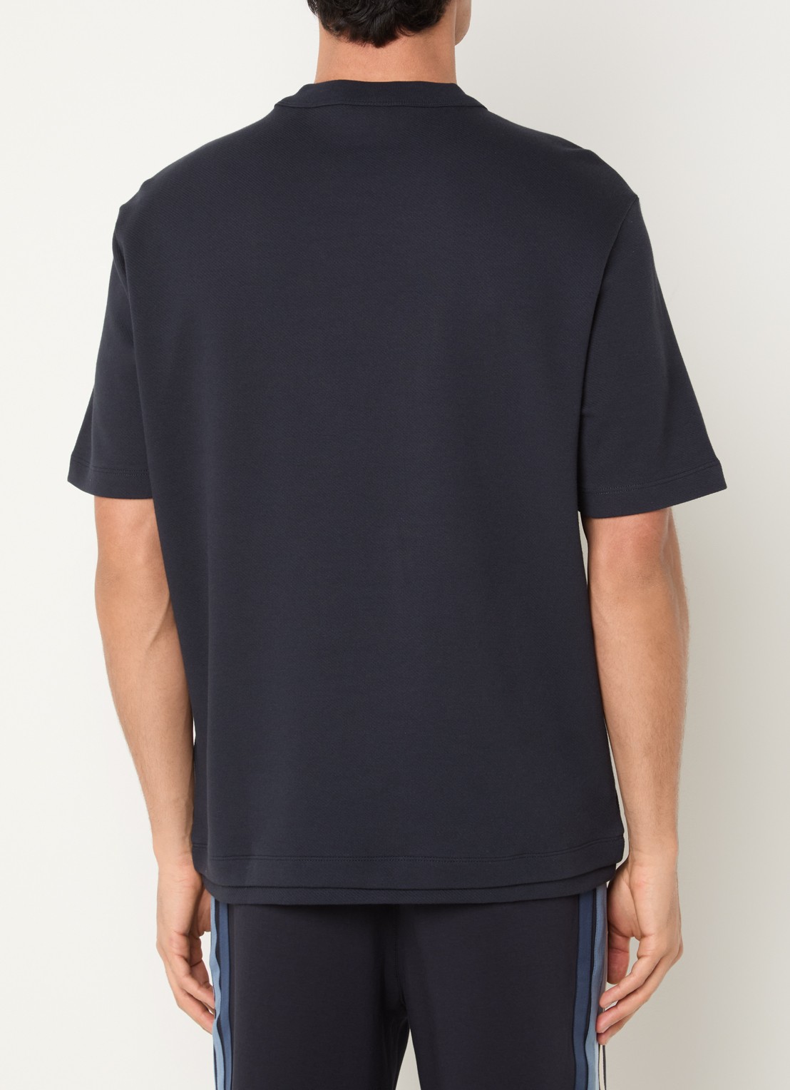 Armani T-shirt met logo en structuur - achterkant 3 donkerblauw
