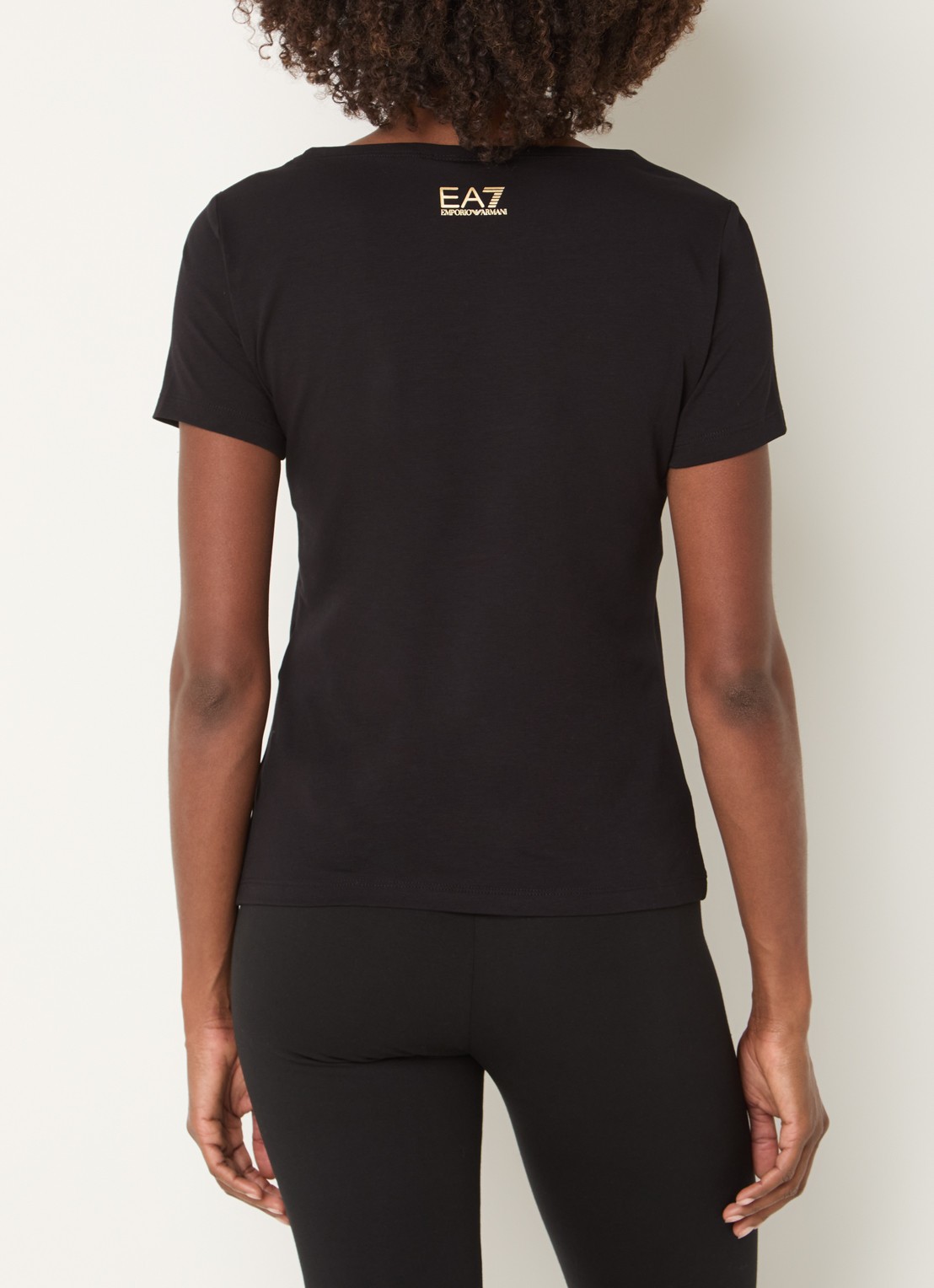 Armani T-shirt met logo en studs - achterkant zwart