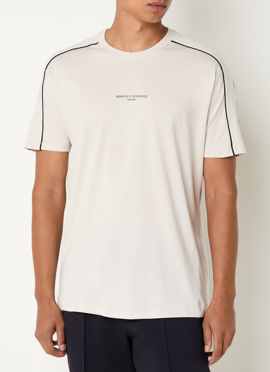 Armani T-shirt met logo - detail 4 gebroken wit