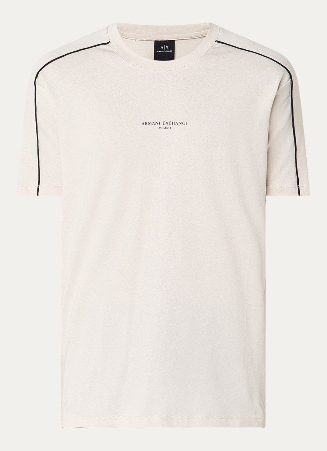 Armani T-shirt met logo - voorkant 2 gebroken wit