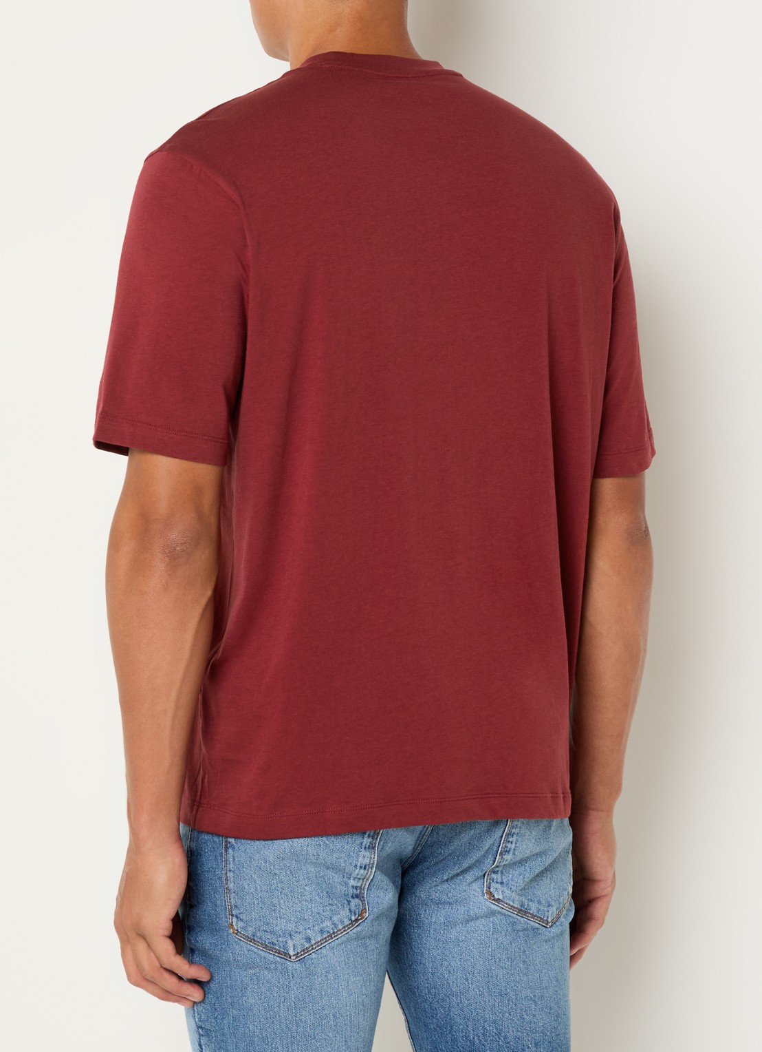 Armani T-shirt met logo - achterkant 4 donkerrood