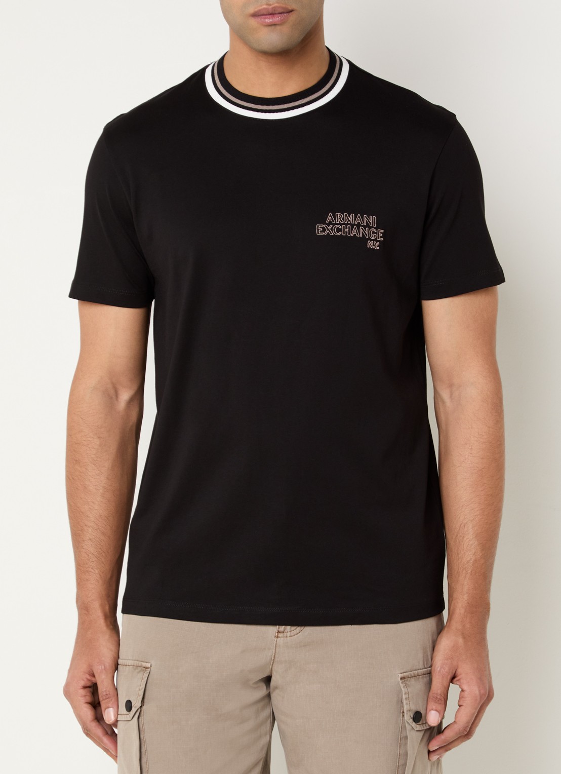 Armani T-shirt met logo - detail 4 zwart