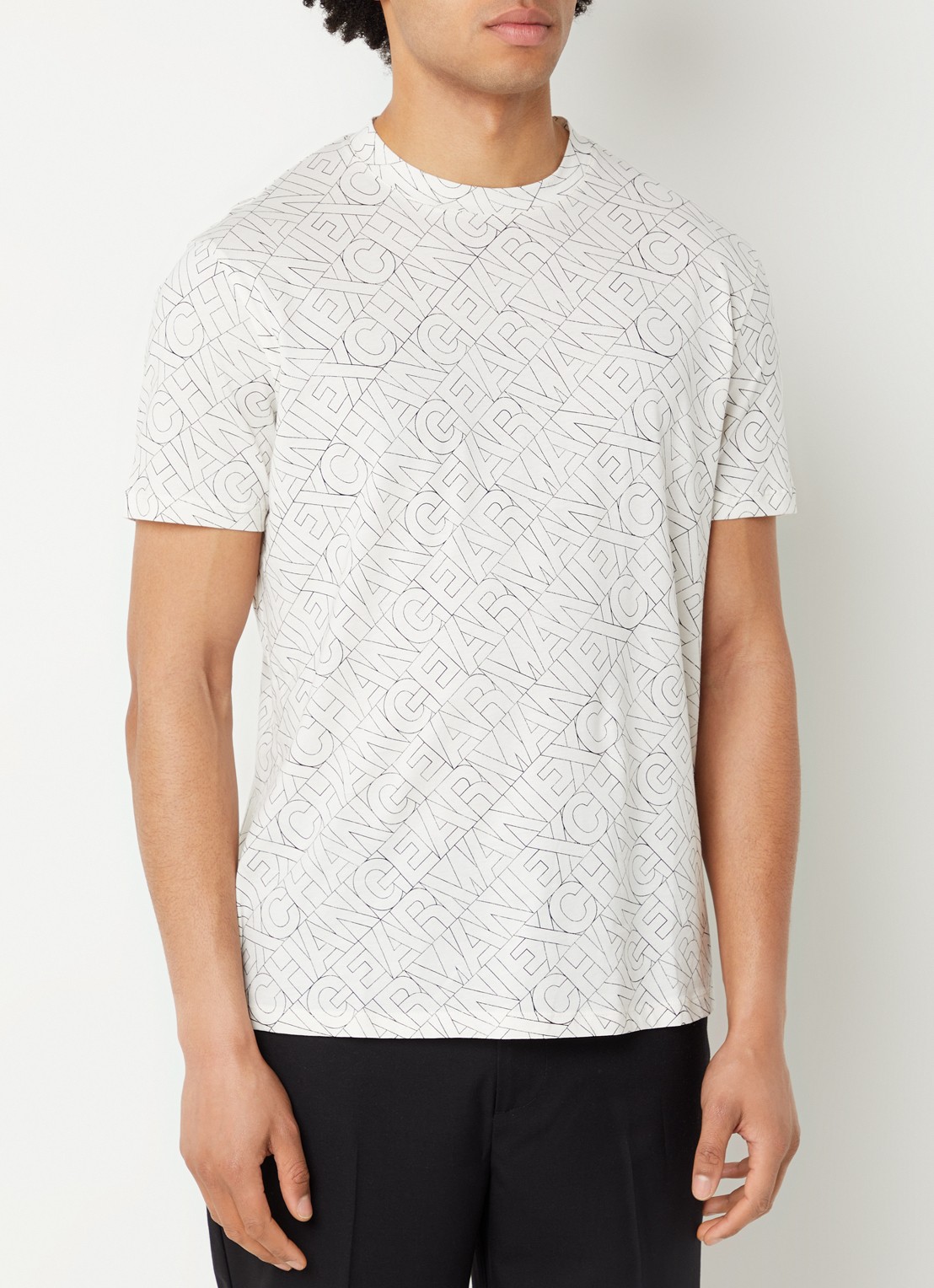 Armani T-shirt met logo - detail wit