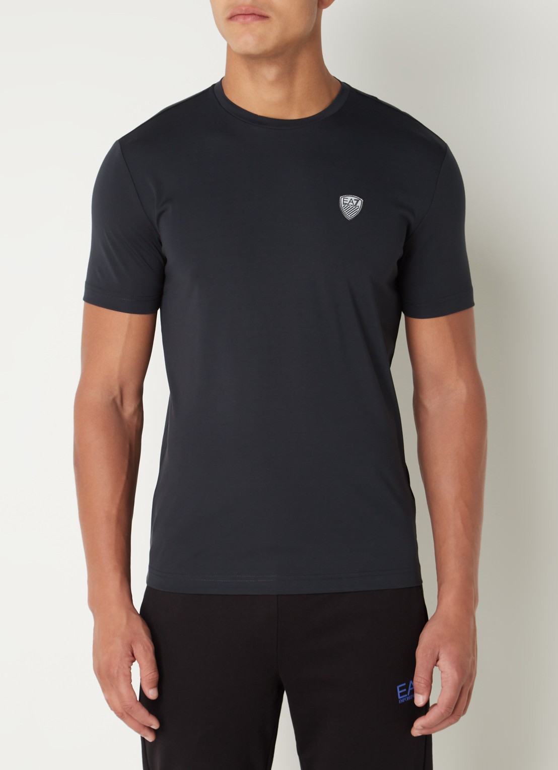 Armani T-shirt met logo  - detail 3 donkerblauw