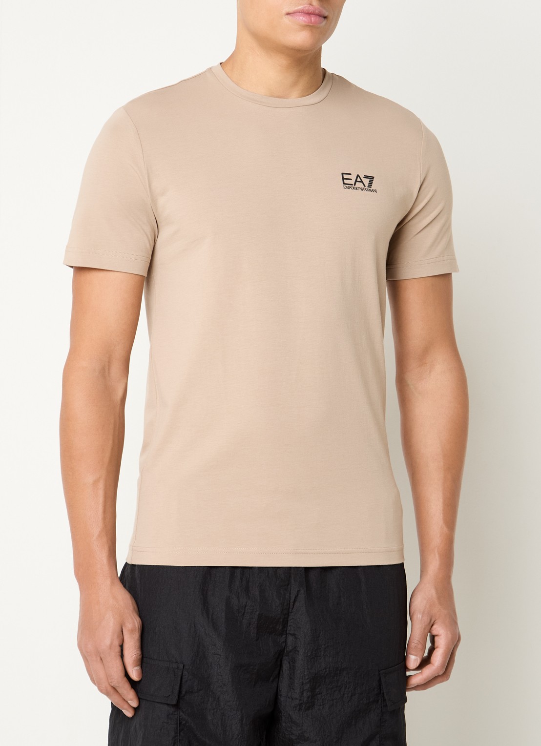 Armani T-shirt met logo - detail 4 donkerbeige