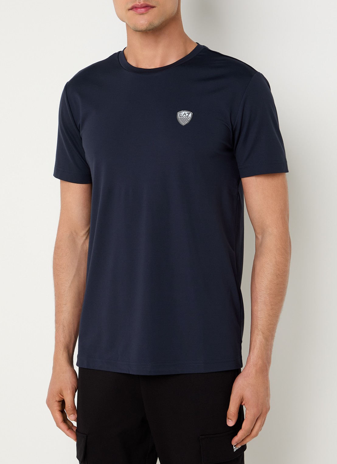 Armani T-shirt met logo  - detail indigo