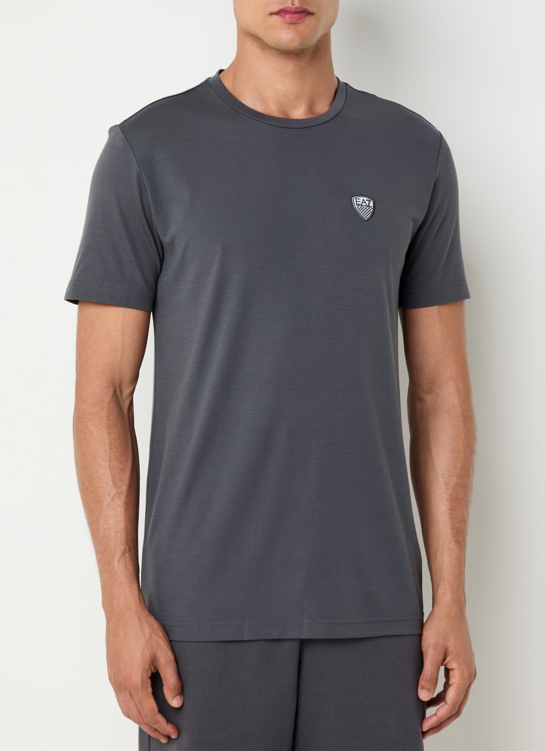 Armani T-shirt met logo  - detail 3 donkergrijs