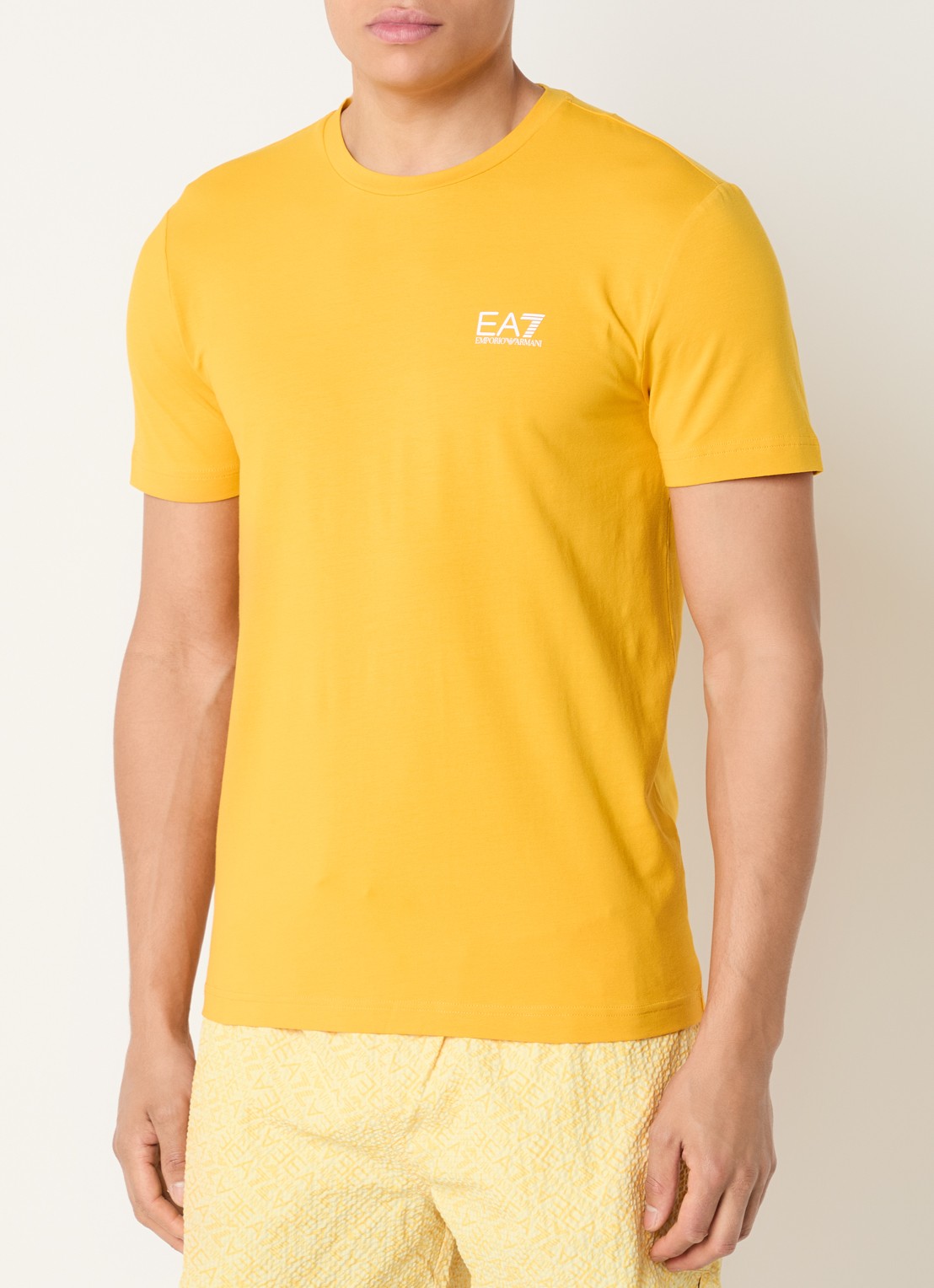 Armani T-shirt met logo - detail geel