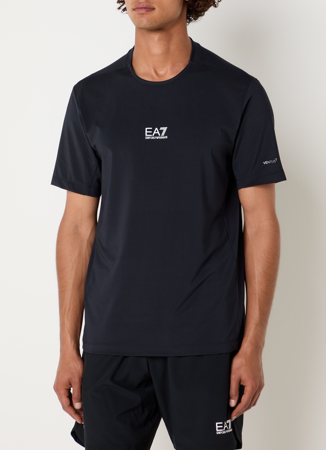 Armani T-shirt met logo - detail 4 donkerblauw