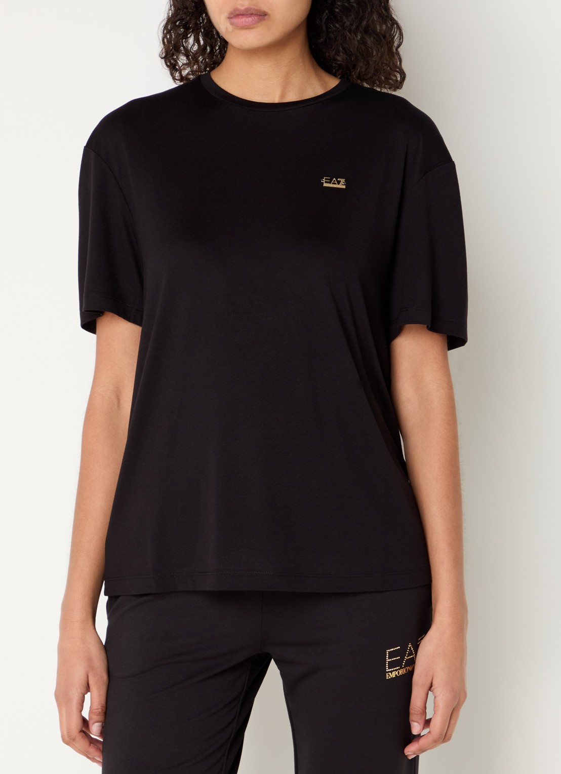 Armani T-shirt met logo - detail 4 zwart