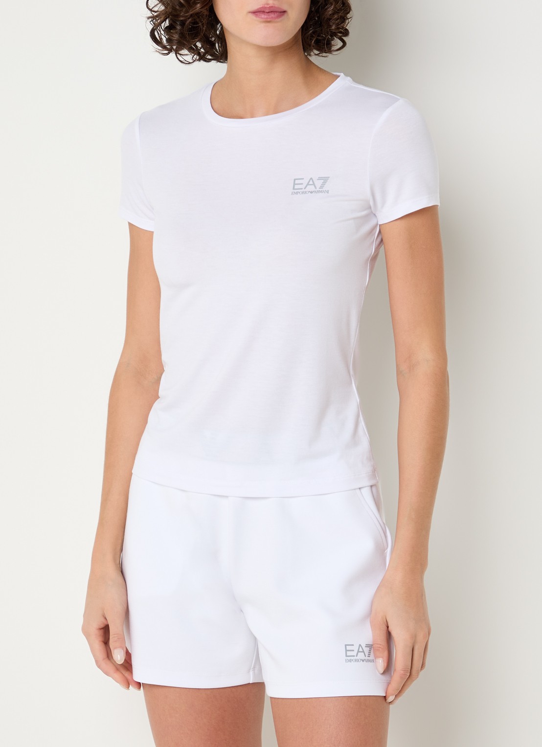Armani T-shirt met logo - detail 3 wit