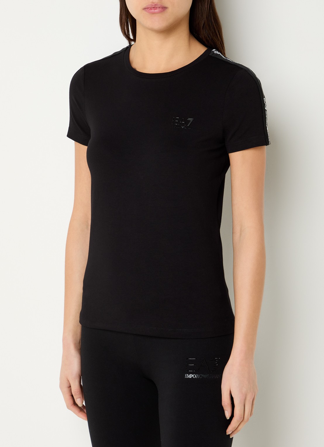 Armani T-shirt met logo - detail 4 zwart